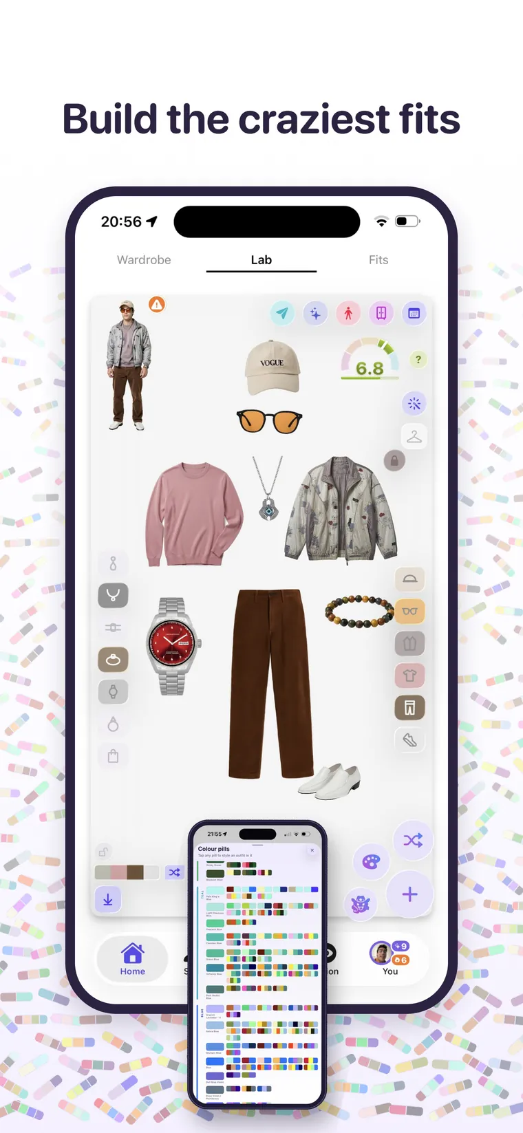 Build outfits from what is already in your wardrobe in the Awtfit app